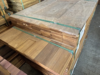 Ca. 69x Guyana Teak planken geschaafd, 21x140mm, lengte 49/125cm, 20/1